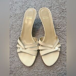 White Stuart Whitman kitten heels